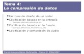 Transmisión de Datos Multimedia - Master IC 2006/2007 Tema 4: La compresión de datos  Factores de diseño de un codec  Codificación basada en la entropía.