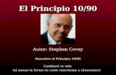 Autor: Stephen Covey Descubre el Principio 10/90 Cambiará tu vida (al menos la forma en como reaccionas a situaciones) El Principio 10/90.