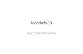 Modelado 3D Hugo Del Moral Guerrero. Modelado 3D Es un grupo de fórmulas matemáticas que describen un "mundo" en tres dimensiones. Desde un punto de vista.