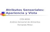 Atributos Sensoriales: Apariencia y Vista CITA 6016: Análisis Sensorial de Alimentos Fernando Pérez.