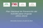 Plan Nacional de Prevención del Suicidio para Uruguay (2011-2015) Mercedes,Soriano,15 julio de 2014.