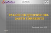 TALLER DE EJCUCION DEL GASTO CORREINTE Zacatecas, Junio 2015.
