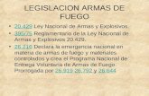 LEGISLACION ARMAS DE FUEGO 20.429 Ley Nacional de Armas y Explosivos.20.429 395/75 Reglamentario de la Ley Nacional de Armas y Explosivos 20.429.395/75.