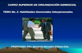 CURSO SUPERIOR DE ORGANIZACIÓN GERENCIAL TEMA No. 2. Habilidades Gerenciales Interpersonales. PROFESORA: MSc. Bernarda Mercedes Aldama Orta.