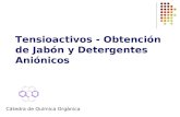 Tensioactivos - Obtención de Jabón y Detergentes Aniónicos Cátedra de Química Orgánica.