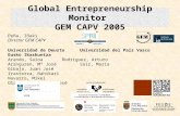 Global Entrepreneurship Monitor GEM CAPV 2005 Peña, Iñaki Director GEM CAPV Universidad de DeustoUniversidad del País VascoEusko Ikaskuntza Arando, SaioaRodriguez,