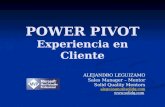 POWER PIVOT Experiencia en Cliente ALEJANDRO LEGUIZAMO Sales Manager – Mentor Solid Quality Mentors aleguizamo@solidq.com .