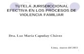 TUTELA JURISDICCIONAL EFECTIVA EN LOS PROCESOS DE VIOLENCIA FAMILIAR Dra. Luz María Capuñay Chávez Lima, marzo del 2013 1.