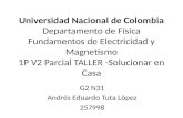 Universidad Nacional de Colombia Departamento de Física Fundamentos de Electricidad y Magnetismo 1P V2 Parcial TALLER -Solucionar en Casa G2 N31 Andrés.