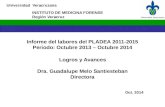 Universidad Veracruzana Informe del labores del PLADEA 2011-2015 Periodo: Octubre 2013 – Octubre 2014 Logros y Avances Dra. Guadalupe Melo Santiesteban.