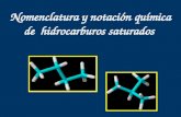 Nomenclatura y notación química de hidrocarburos saturados.
