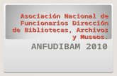 Asociación Nacional de Funcionarios Dirección de Bibliotecas, Archivos y Museos. ANFUDIBAM 2010.