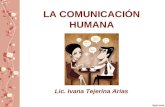 LA COMUNICACIÓN HUMANA Lic. Ivana Tejerina Arias.