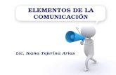ELEMENTOS DE LA COMUNICACIÓN Lic. Ivana Tejerina Arias.