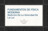 FUNDAMENTOS DE FÍSICA MODERNA Medición De La Velocidad De La Luz UN Juliana Ramírez G -G2E27Juliana- 19/06/15.
