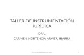 TALLER DE INSTRUMENTACIÓN JURÍDICA DRA. CARMEN HORTENCIA ARVIZU IBARRA Dra. Carmen Hortencia Arvizu Ibarra1.