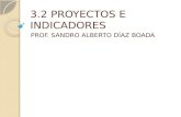 3.2 PROYECTOS E INDICADORES PROF. SANDRO ALBERTO DÍAZ BOADA.