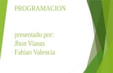 PROGRAMACION presentado por: Jhon Viasus Fabian Valencia.