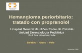 Hemangioma periorbitario: tratado con propranolol Hospital General de Niños Pedro de Elizalde Unidad Dermatología Pediátrica Prof. Dra. Lidia Ester Valle.