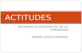 DESARROLLO PSICOSOCIAL DE LA COMUNIDAD WENDY HOYOS RAMÍREZ ACTITUDES.