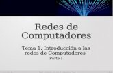 1.I.1 © UPM-ETSISI-RC Tema 1: Introducción a las redes de Computadores. Parte I Redes de Computadores Tema 1: Introducción a las redes de Computadores.