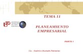 PLANEAMIENTO EMPRESARIAL Lic. Américo Hurtado Palomino TEMA 11 PARTE I.