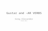 Gustar and –AR VERBS Greg Alexander Otoño 2011. Gustar te megusta le nos os les A mí A ti A Ud. A él A ella A Uds. A ellos A ellas A nosotros A vosotros.