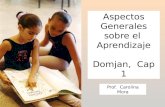 Aspectos Generales sobre el Aprendizaje Domjan, Cap 1 Prof. Carolina Mora.