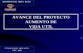 UTILIZACION MECACYL AÑO 2003 AVANCE DEL PROYECTO AUMENTO DE VIDA UTIL MANTENCION MINA RAJO.