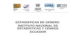 ESTADISTICAS DE GENERO INSTITUTO NACIONAL DE ESTADISTICAS Y CENSOS ECUADOR.