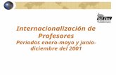 Internacionalización de Profesores Periodos enero-mayo y junio-diciembre del 2001.