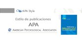 Estilo de publicaciones APA. Citas y Referencias Bibliográficas Cita en el texto (Carlino, 2005, p.74) Referencia Bibliográfica Carlino, P. (2005). Escribir,