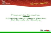 Planeación Operativa 2006 Comisión de Arbitraje Medico Del Estado de Sinaloa.