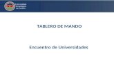 TABLERO DE MANDO Encuentro de Universidades. Introducción El nuevo tablero de mando de la UTP integra el Plan de Desarrollo Institucional 2008 -2019 y.