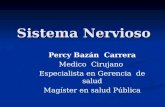 Sistema Nervioso Percy Bazán Carrera Medico Cirujano Especialista en Gerencia de salud Magíster en salud Pública.