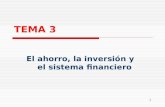 1 TEMA 3 El ahorro, la inversión y el sistema financiero.
