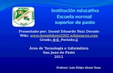 Presentado por: Daniel Eduardo Ruiz Dorado Wiki:  Grado: 8-6 Periodo:2 Área de Tecnología.
