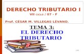 1/35 DERECHO TRIBUTARIO I VII CICLO / 07 - F Prof. CÉSAR M. VILLEGAS LÉVANO. TEMA 3: EL DERECHO TRIBUTARIO.