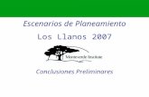 Escenarios de Planeamiento Los Llanos 2007 Conclusiones Preliminares.