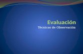 Técnicas de Observación. Técnicas de observación Consisten en un proceso de descripción del comportamiento del alumno en particular, y los elementos considerados.
