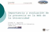 Importancia y evaluación de la presencia en la Web de la Universidad Isidro F. Aguillo Grupo de Investigación en Cibermetría CINDOC-CSIC.