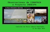 Observaciones de CONAPACH a Proyecto INDESPA Comisión de Pesca Cámara Diputados 13 de mayo 2015.