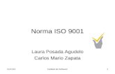 7/21/2015Calidad de Software1 Norma ISO 9001 Laura Posada Agudelo Carlos Mario Zapata.