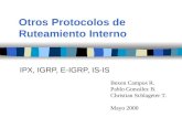 Otros Protocolos de Ruteamiento Interno Bexen Campos R. Pablo González B. Christian Schlageter T. Mayo 2000 IPX, IGRP, E-IGRP, IS-IS.