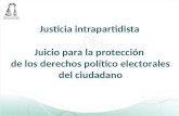 Justicia intrapartidista Juicio para la protección de los derechos político electorales del ciudadano.