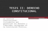 TESIS II: DERECHO CONSTITUCIONAL La Justicia Constitucional: Instrumentos que garantizan los derechos y libertades consagradas en la Constitución Política.