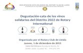 Degustación-cata de los vinos solidarios del Distrito 2022 de Rotary International Organizada por el Rotary Club de Lleida Jueves, 1 de diciembre de 2011.