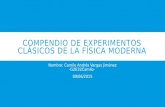 COMPENDIO DE EXPERIMENTOS CLÁSICOS DE LA FÍSICA MODERNA Nombre: Camilo Andrés Vargas Jiménez -G2E32Camilo- 09/06/2015.