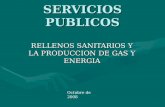 SERVICIOS PUBLICOS RELLENOS SANITARIOS Y LA PRODUCCION DE GAS Y ENERGIA Octubre de 2008.
