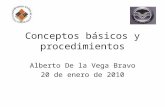 Conceptos básicos y procedimientos Alberto De la Vega Bravo 20 de enero de 2010.